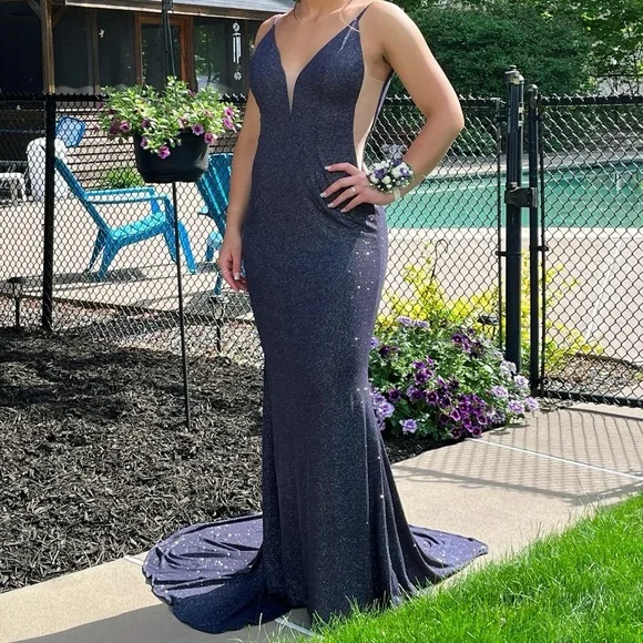 strapless open back dress Jovani 39039 main image 0